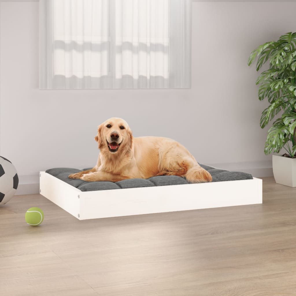 Vidaxl dog bed 71.5x54x9 cm solid pine wood white